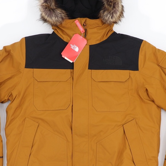 The North Face Men’s Gotham XL Hooded Down Jacket Timber Tan Black - Picture 2 of 13